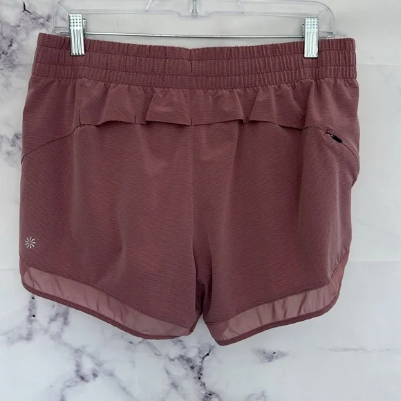 ATHLETA Mesh Racer Run Shorts 4" Size Medium Berry Rose - Picture 3 of 6